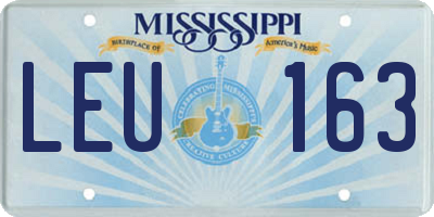 MS license plate LEU163
