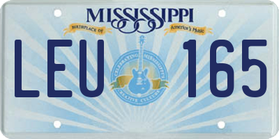MS license plate LEU165