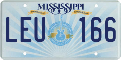 MS license plate LEU166