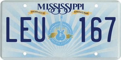 MS license plate LEU167