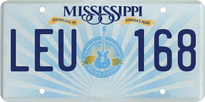 MS license plate LEU168