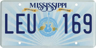 MS license plate LEU169