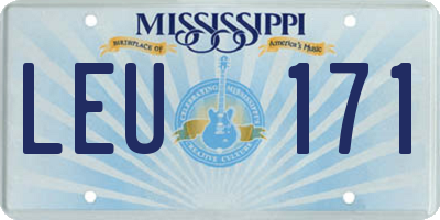 MS license plate LEU171