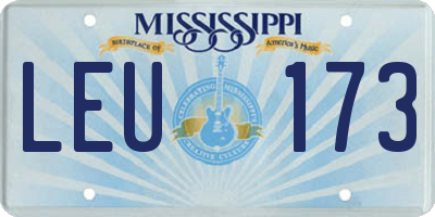 MS license plate LEU173