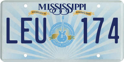 MS license plate LEU174