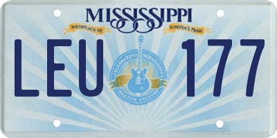 MS license plate LEU177