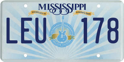 MS license plate LEU178