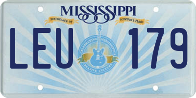 MS license plate LEU179