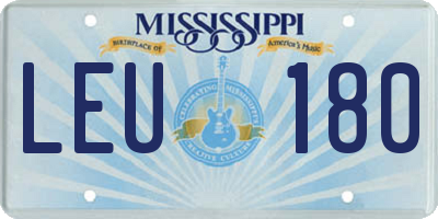 MS license plate LEU180