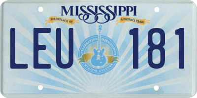 MS license plate LEU181