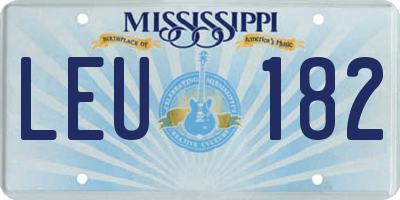 MS license plate LEU182