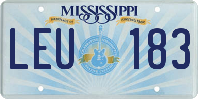 MS license plate LEU183