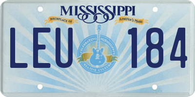 MS license plate LEU184