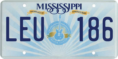 MS license plate LEU186