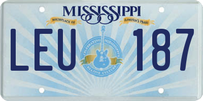 MS license plate LEU187