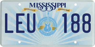 MS license plate LEU188