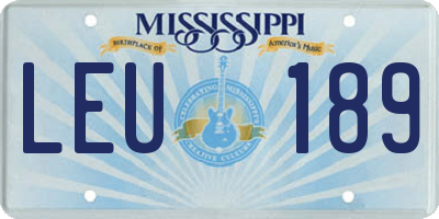 MS license plate LEU189