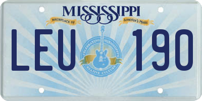 MS license plate LEU190