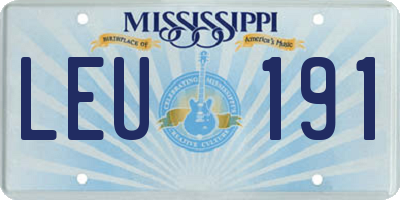 MS license plate LEU191