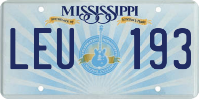 MS license plate LEU193