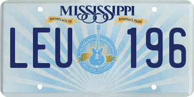MS license plate LEU196