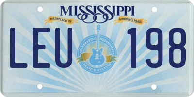 MS license plate LEU198