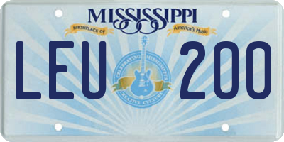 MS license plate LEU200