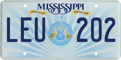 MS license plate LEU202