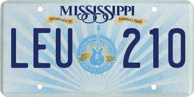 MS license plate LEU210