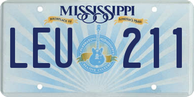 MS license plate LEU211
