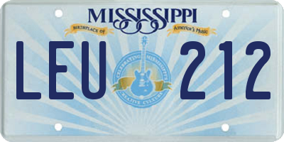 MS license plate LEU212