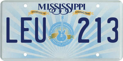 MS license plate LEU213