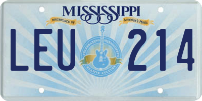 MS license plate LEU214