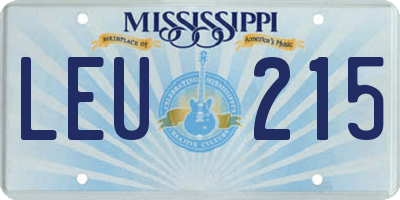 MS license plate LEU215