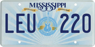 MS license plate LEU220