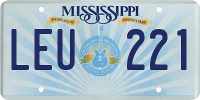 MS license plate LEU221