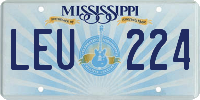 MS license plate LEU224