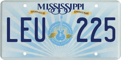 MS license plate LEU225