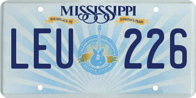 MS license plate LEU226
