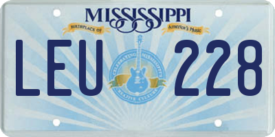 MS license plate LEU228