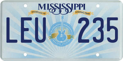 MS license plate LEU235