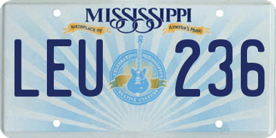 MS license plate LEU236