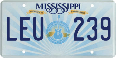 MS license plate LEU239