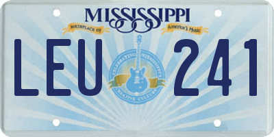 MS license plate LEU241