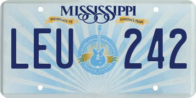 MS license plate LEU242