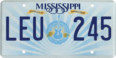 MS license plate LEU245