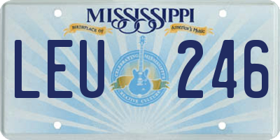 MS license plate LEU246