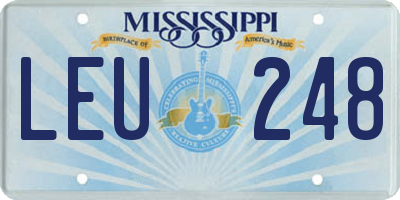 MS license plate LEU248