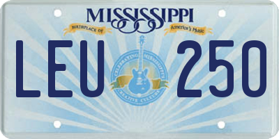 MS license plate LEU250