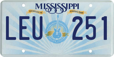 MS license plate LEU251